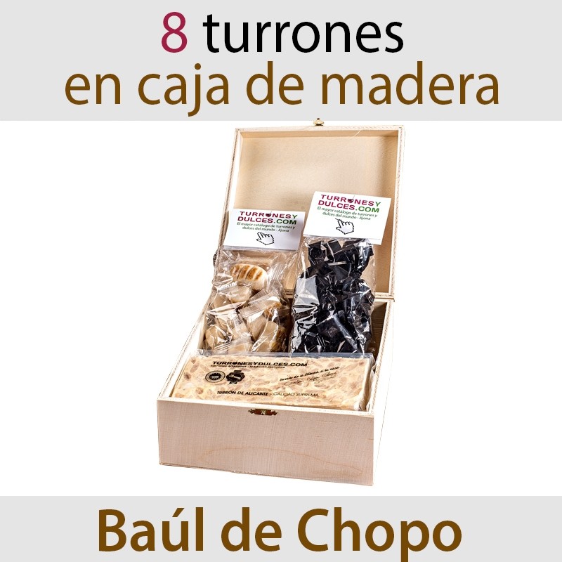 Lote de 8 Turrones en Caja de Madera