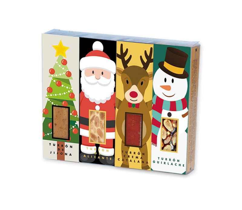 Pack porciones de turrón "Set de Navidad" 4 unidades