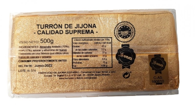 Turrón de Jijona 500 gramos