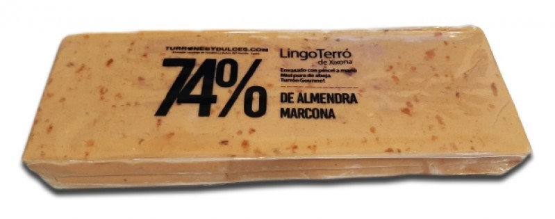 Turrón blando en Barra Catalana 74% Almendra