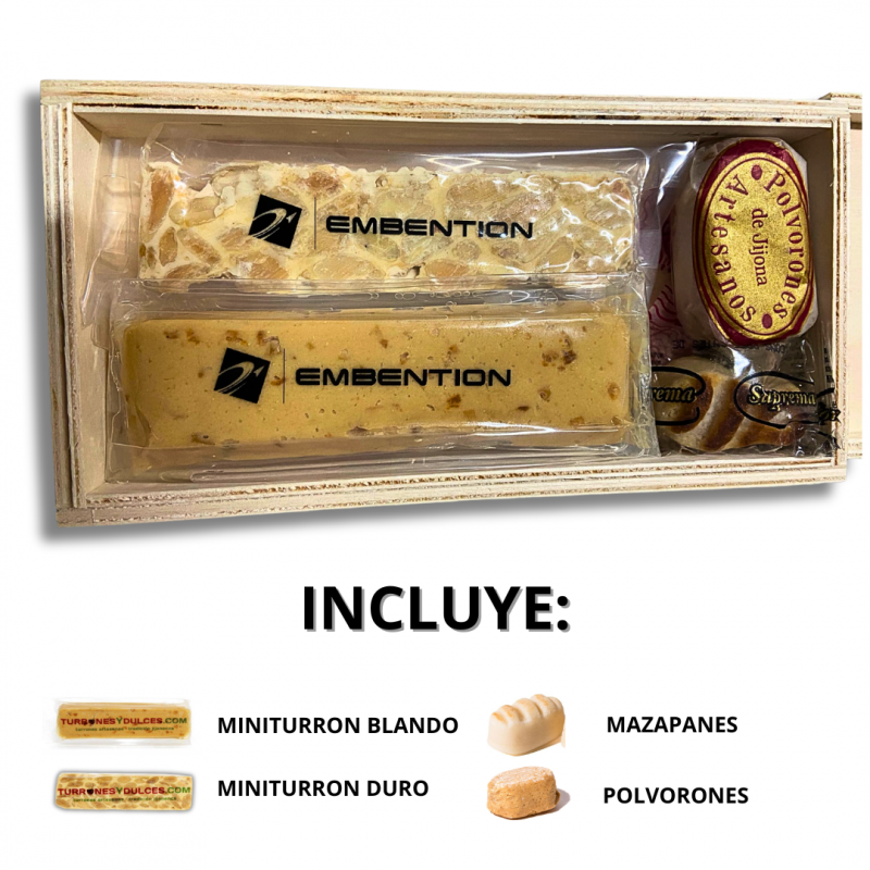 CAJA REGALO MINITURRONES MAZAPANES Y POLVORON
