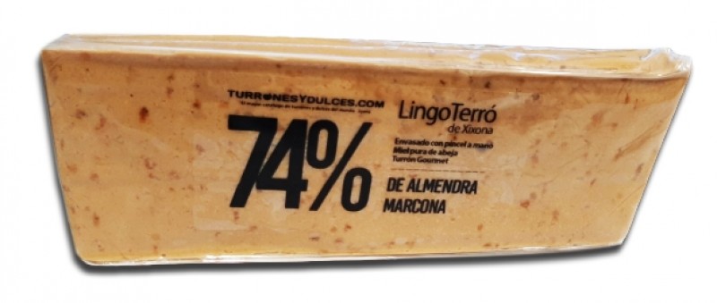 Turrón de Jijona en Barra Catalana 74% Almendra