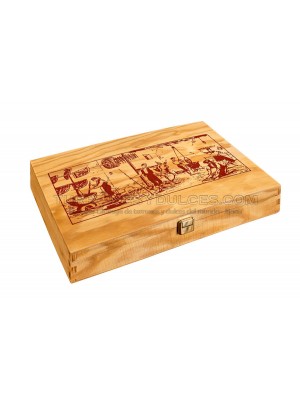 Caja Madera con Tapa para 3 Turrones