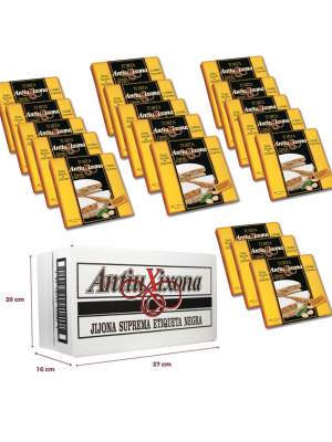 Caja de 18 unidades de Torta de Turrón de Alicante (duro) Antiu Xixona Etiqueta Negra 200g