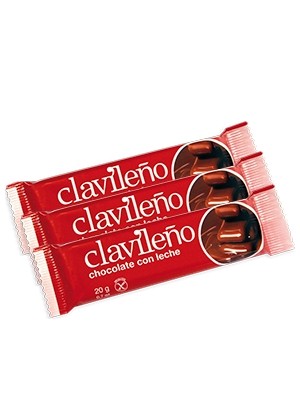 Chocolatinas con Leche 20g - Chocolates Clavileño (1 caja * 30 chocolatinas)
