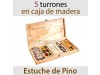 Lote de 5 Turrones en Caja de Madera