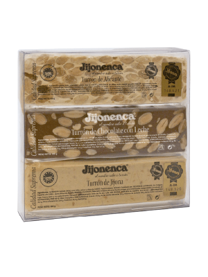 Estuche Porciones 3x100g - Jijona, Alicante, Chocolate con Leche y Almendras - Jijonenca