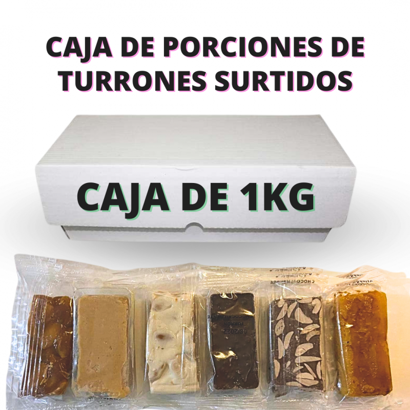 Caja de porciones de turrones surtidos