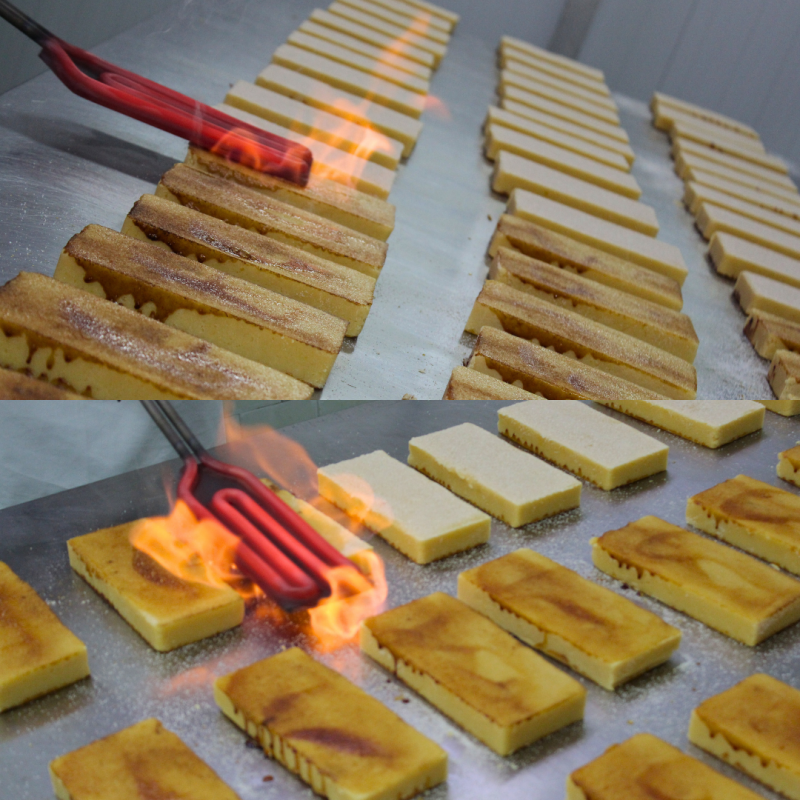 Imagen de como se carameliza el turrón de yema