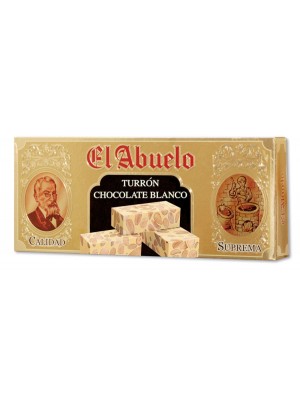Turrón Chocolate Blanco c/almendra b/300 grs El Abuelo