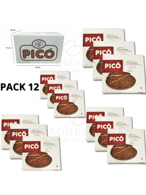 CAJA DE 12 UNIDADES DE TORTAS DE TURRON DE CHOCOLATE Y ALMENDRAS PICO