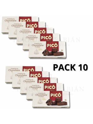 10 UNIDADES DE TURRON DE CHOCOLATE TRUFADO PICO 200 GRS