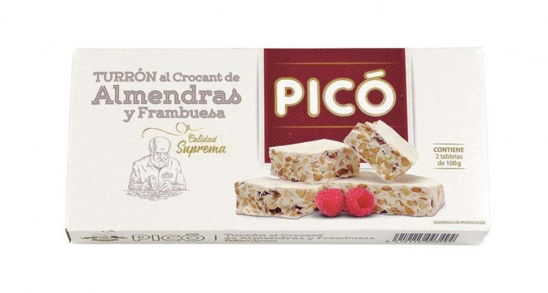 TURRON AL CONCANT DE ALMENDRA Y FRAMBUESA PICO 200GRS