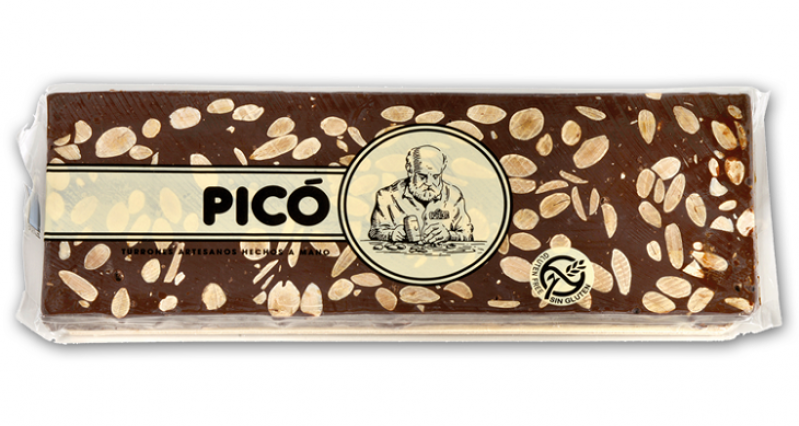 Turrón de Chocolate Negro Puro con Almendras Calidad Suprema 250grs