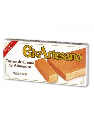 Turrón de crema de almendras 200 gr. Sin Azúcar - El Artesano