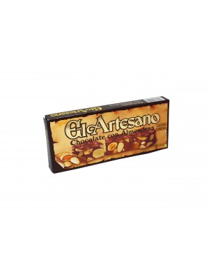 Turrón de chocolate con almendras 200 gr. Calidad suprema - El Artesano 