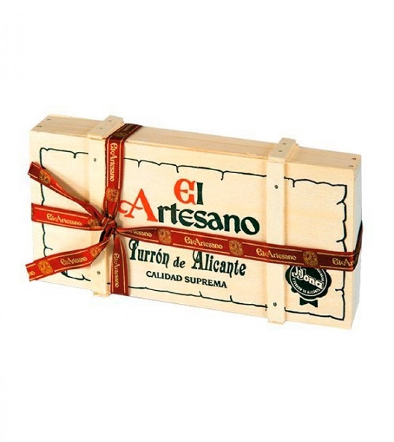 Turron dde Alicante 200 grs en caja de madera