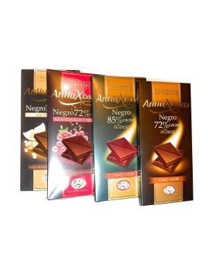 Lote 4 Chocolates Puros de la marca Antiu Xixona - Calidad Premium Extrafino