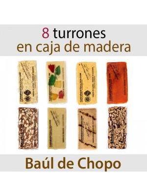 Lote de 8 Turrones en Baúl de Madera