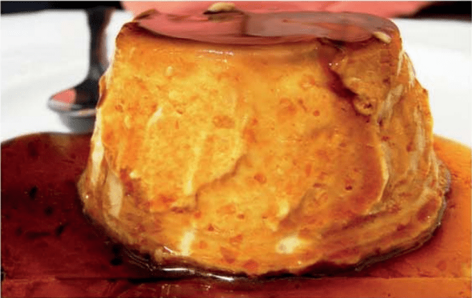 Flan de turrón